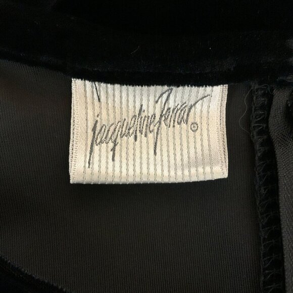 Vintage Jacqueline Ferrar Black Velvet Maxi Dress Size 4 Stretch Holiday Formal - Picture 4 of 6